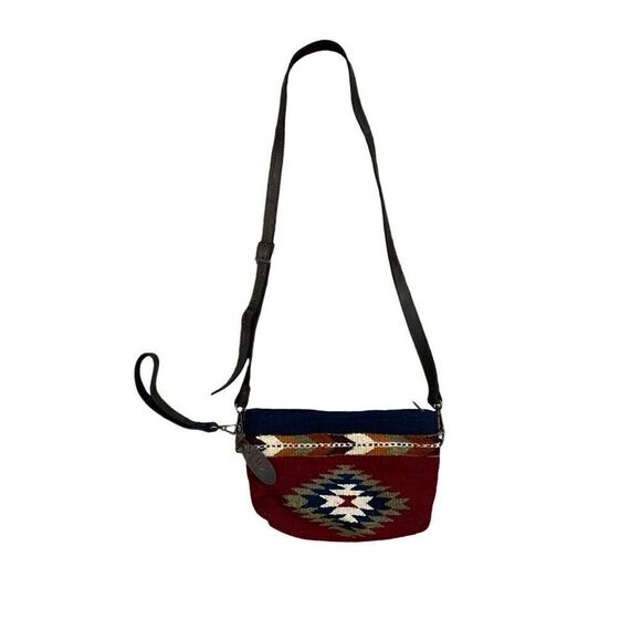 MZ MADE Dark Earth 3-in-1 Convertible Clutch Crossbody Bag Purse 100% Woven Wool - Picture 2 of 12